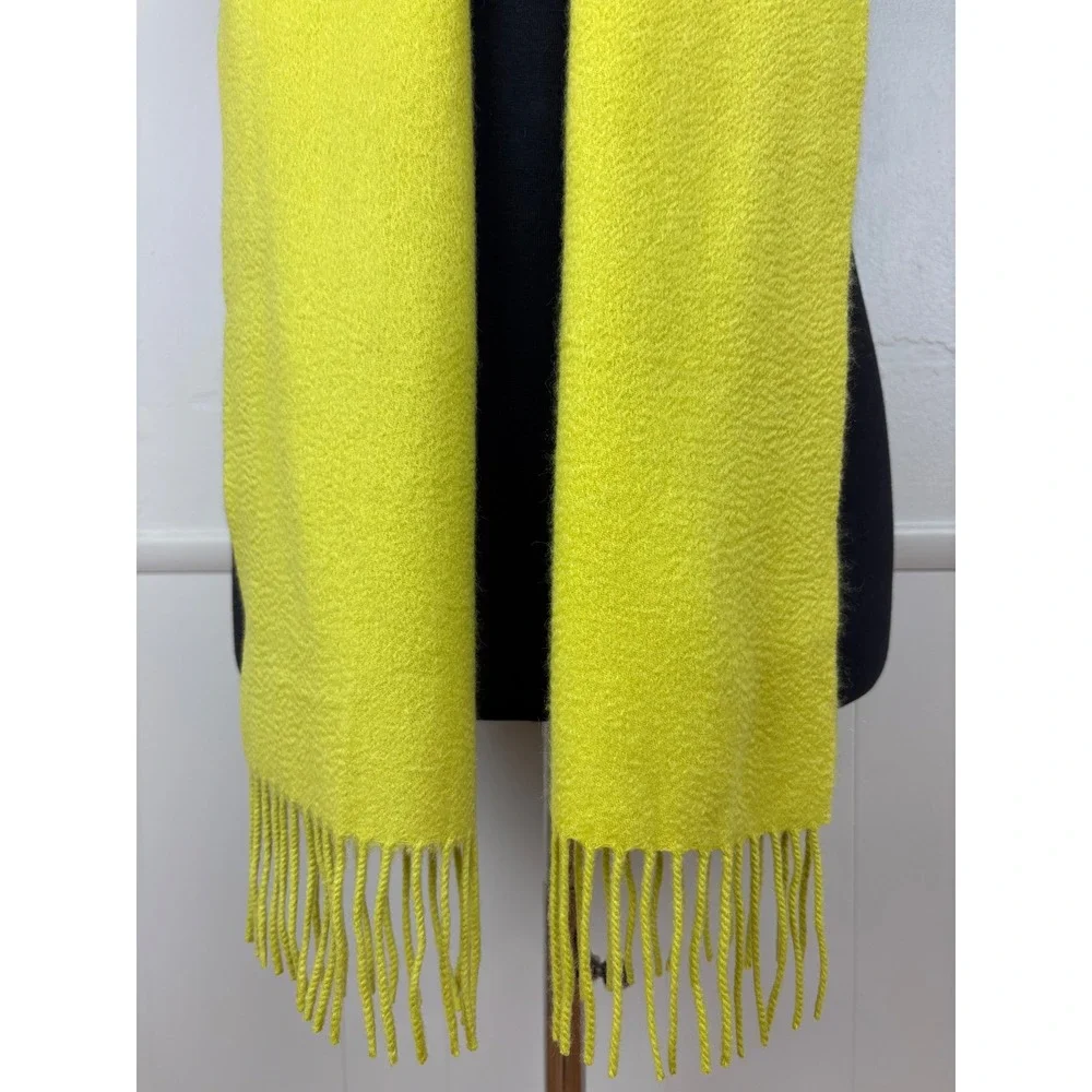 Charter Club Luxury Cashmere Scarf Fringed Green Rectangular Cozy Warm Soft